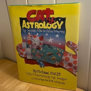 90s Cat Astrology Book Hardcover Michael Zullo vintage feline pop art horoscope
